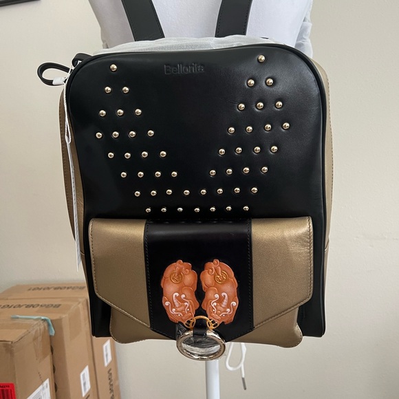 Women’s Bellorita hand painted leather back pack purse - Picture 3 of 7